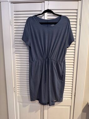 L.L. Bean Short Sleeve Mini Dress in Slate Blue